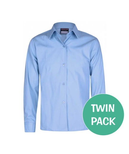 LONG SLEEVE SKY BLOUSE 2PACK, Plain Stock, Benjamin Britten Academy of Music & Mathematics