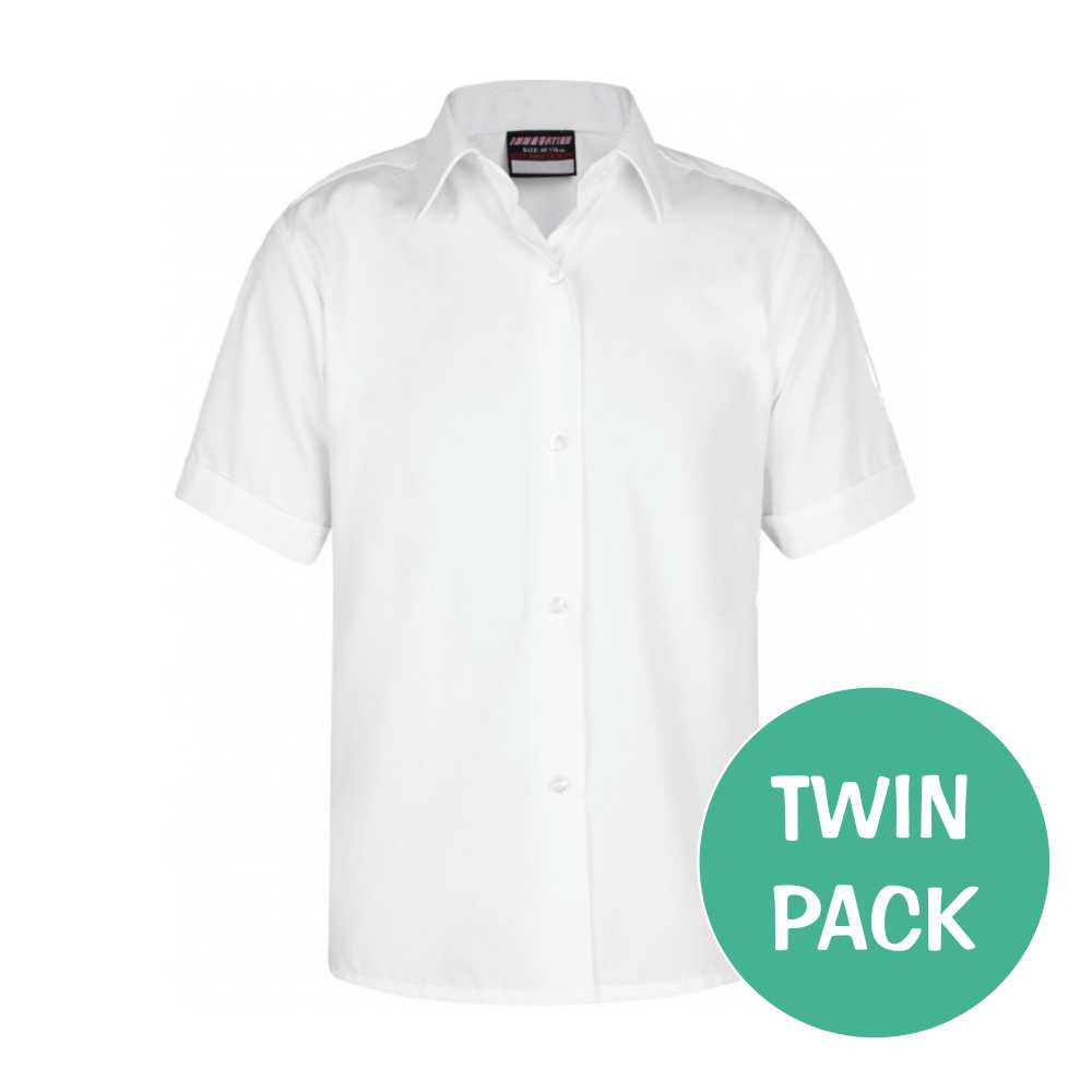 EskimoST-12699_1-3.jpg S/S WHITE BLOUSE (TWIN), Plain Stock, Bungay High School, Hobart High School, Ormiston Denes Academy, Sir John Leman High School, East Point Academy, Caister Academy