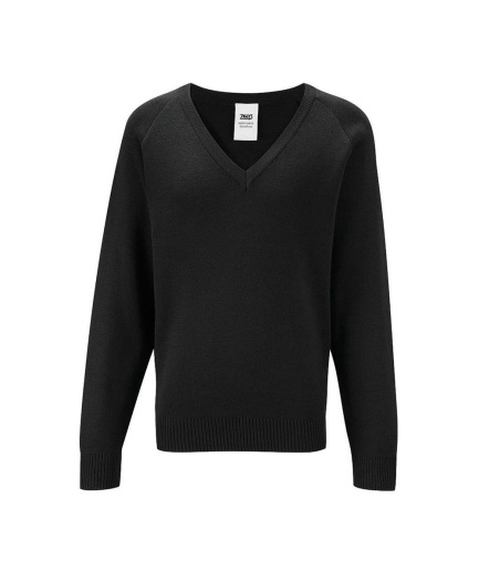 PLAIN BLACK V-NECK JUMPER, Hobart High School