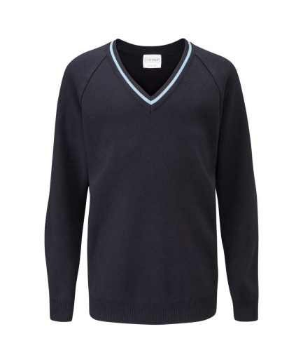 SJL V-NECK JUMPER WITH TRIM, Sir John Leman High School